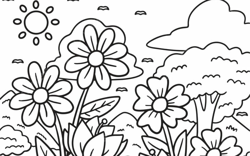 Thử sức sáng tạo cùng tranh tô màu phong cảnh mùa thu