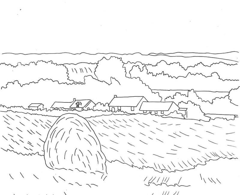 Bé tập tô dễ dàng với tranh tô màu phong cảnh đơn giản cho bé