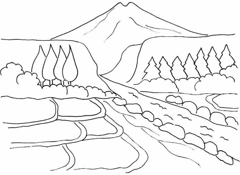 Thế giới sắc màu mở ra với phong cảnh tô màu