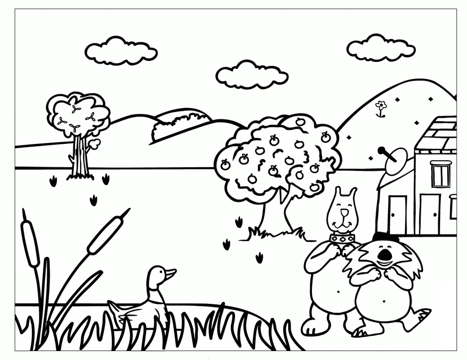 Bé thỏa thích sáng tạo với hình tô màu phong cảnh