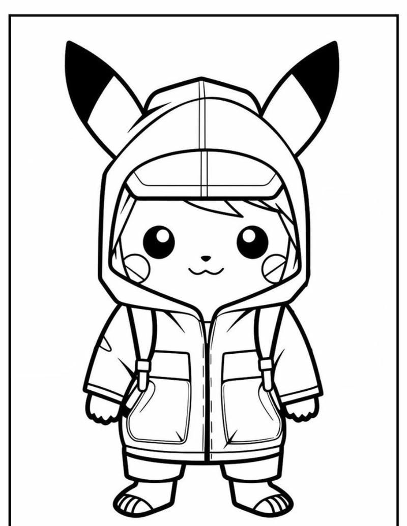 Bé tập tô với tranh tô màu pikachu cho bé thật thú vị