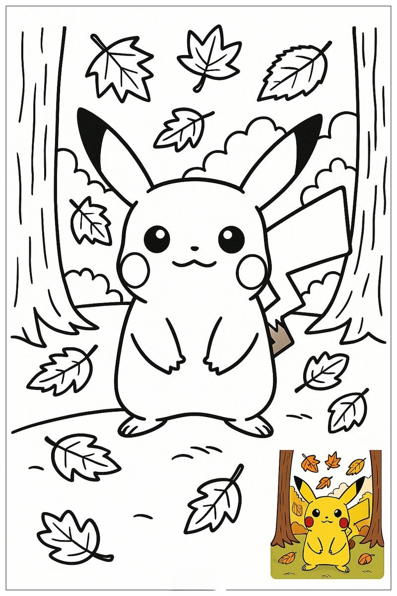 Những mẫu tranh tô màu pikachu chibi cực kỳ ngộ nghĩnh cho bé