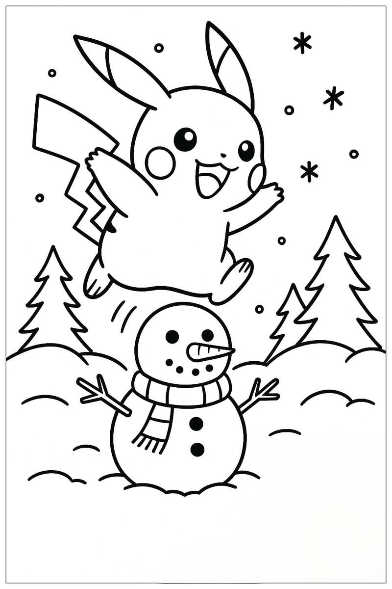 Bé sẽ thích mê với tranh tô màu pikachu dễ thương