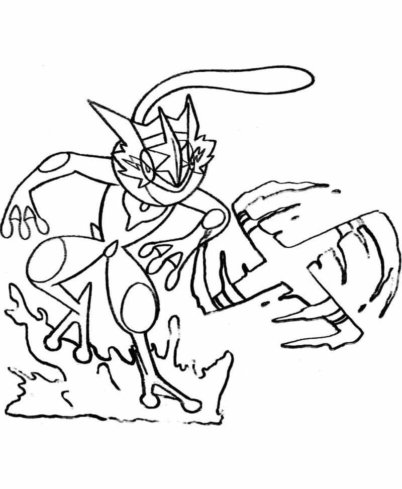 Khám phá tô màu pokemon greninja mạnh mẽ