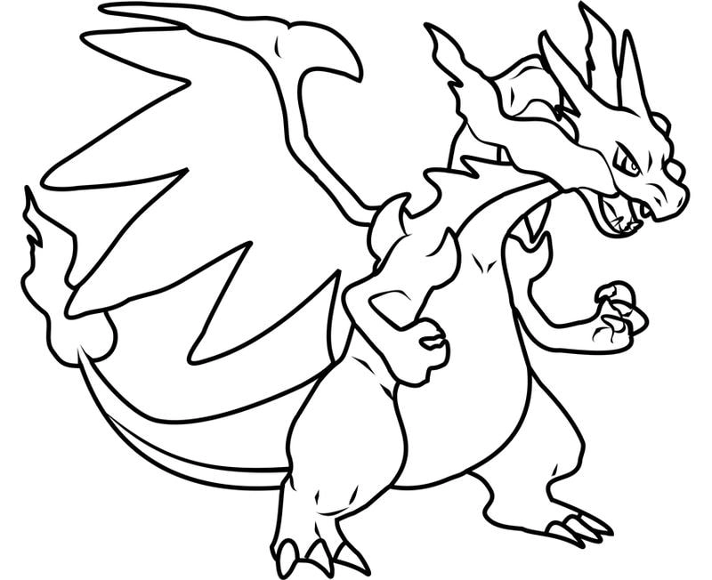 Bùng cháy với tranh tô màu pokemon lizardon mega