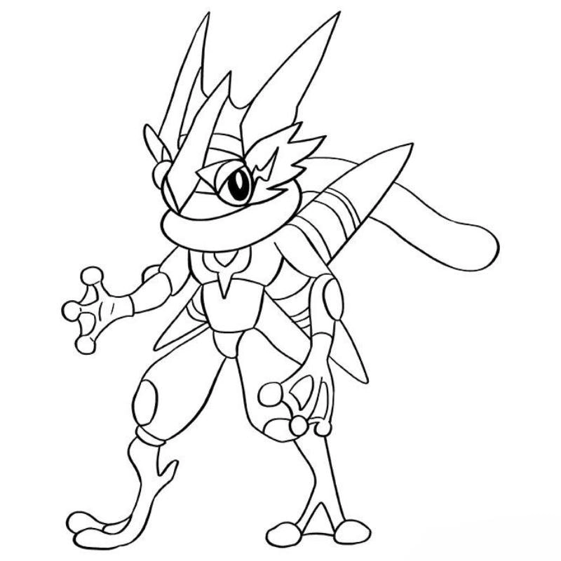 Sáng tạo cùng tranh tô màu pokemon gekkouga mega