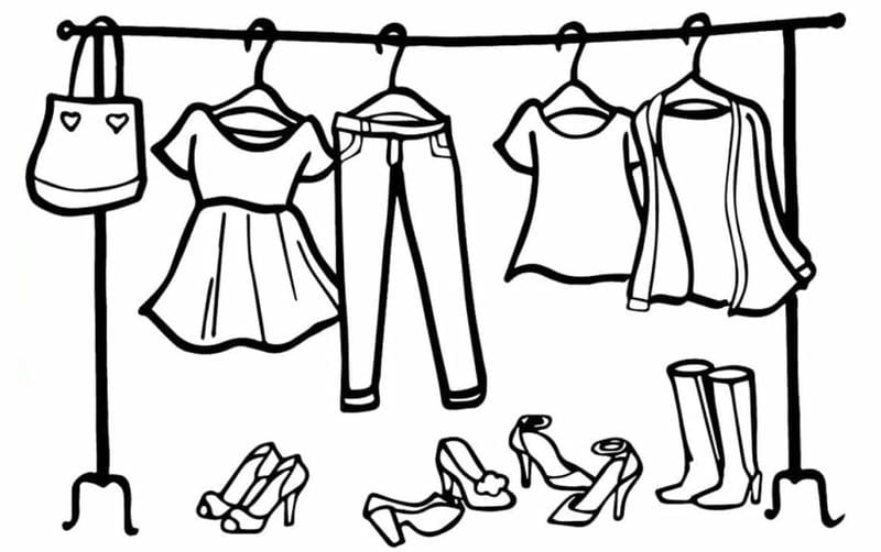 Hoạt động hè với mầm non tranh tô màu quần áo mùa hè
