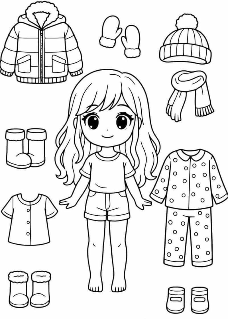 Khám phá ngay tranh tô màu quần áo cho búp bê
