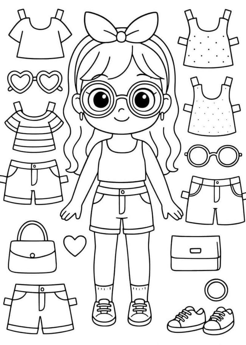 Công chúa nhỏ mê tranh tô màu quần áo cho bé gái