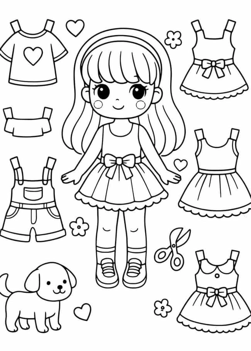 Phát triển thẩm mỹ với tô màu thay quần áo cho búp bê