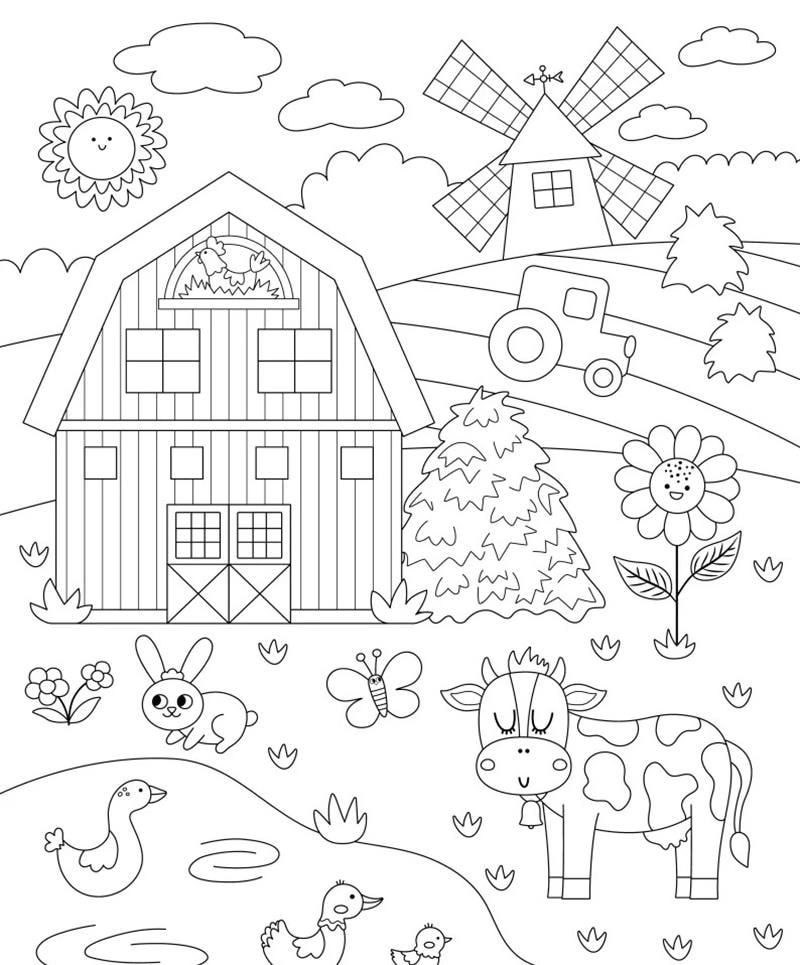 Học văn hóa dân tộc qua tranh tô màu làng quê việt nam