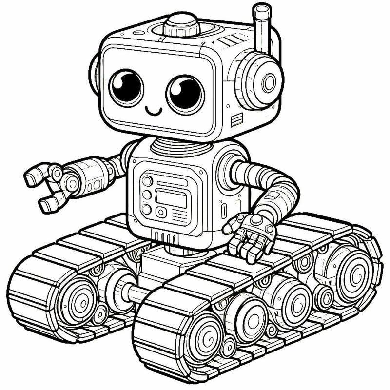 Bé thỏa sức tưởng tượng với bộ robot tô màu