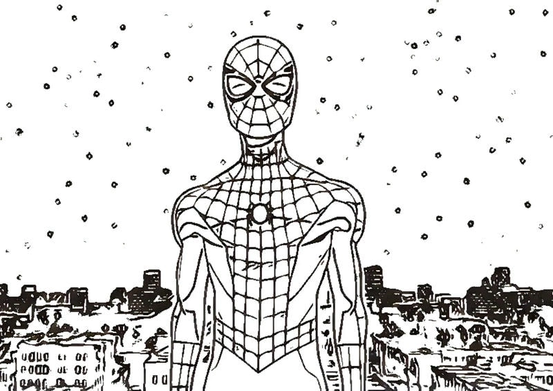Hình siêu nhân nhện tô màu khiến bé mê mẩn