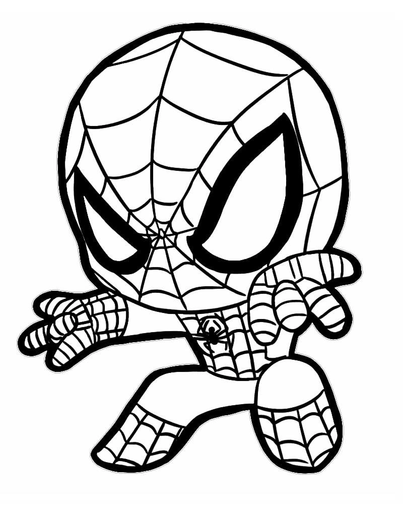 Vui cùng tô màu spider man chibi dễ thương