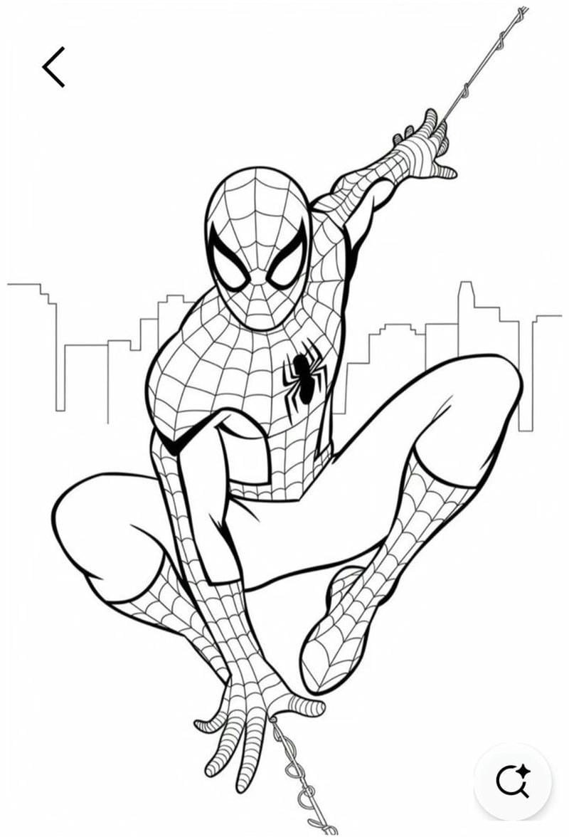 To màu spider man đơn giản cho bé mới bắt đầu