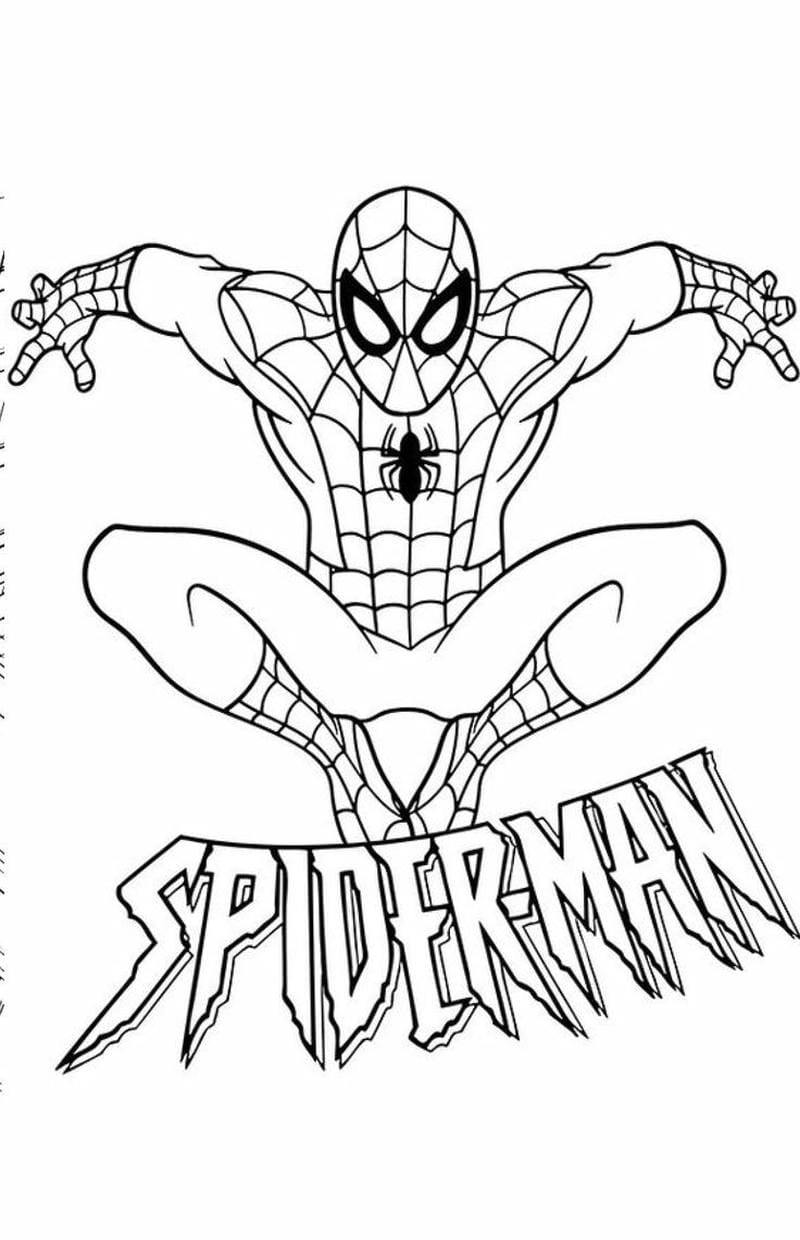 Hình spider man cho bé tô màu cực vui
