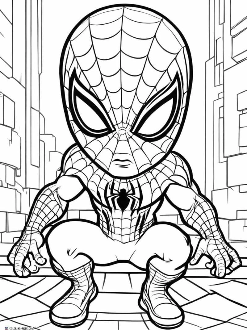 In ngay in hình tô màu spiderman cho bé