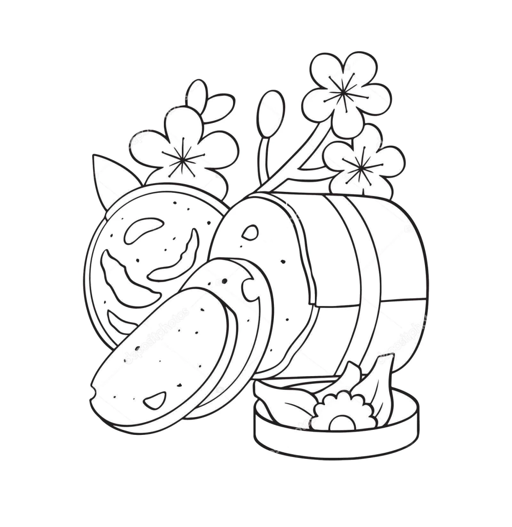 Tranh tô màu ngày tết nguyên đán cho bé, nét vẽ vui