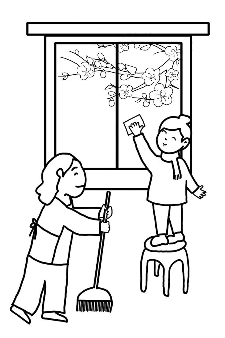 Tranh tô màu chủ đề tết và mùa xuân, bé sáng tạo xuân