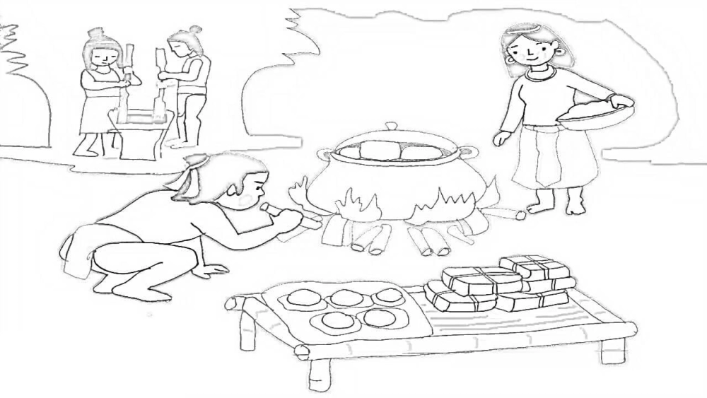 Tô màu tranh tết, bé vẽ nét đẹp ngày xuân