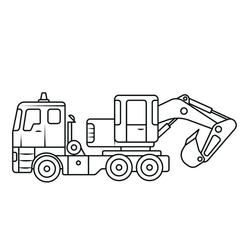 Bé trổ tài nghệ sĩ cùng tô màu xe máy xúc