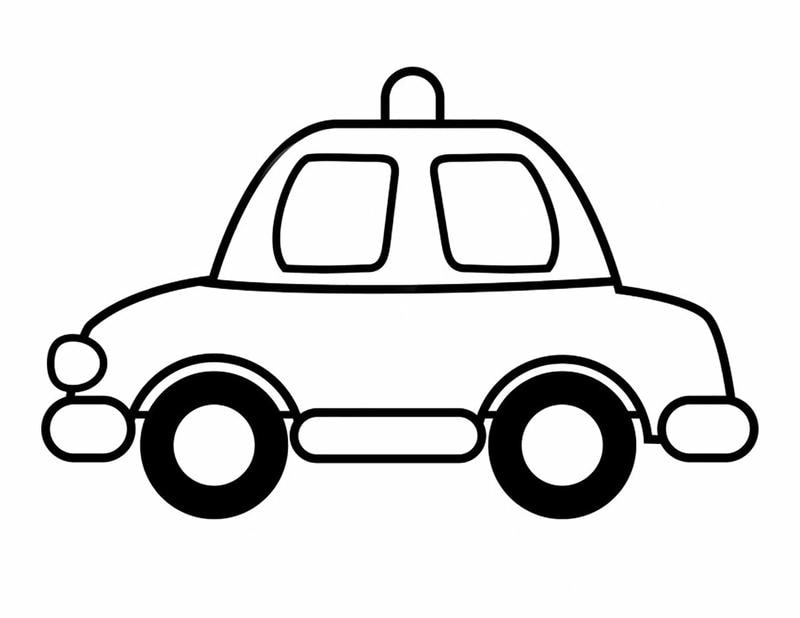 Trẻ làm quen luật lệ nhờ police car tranh tô màu xe cảnh sát cho bé