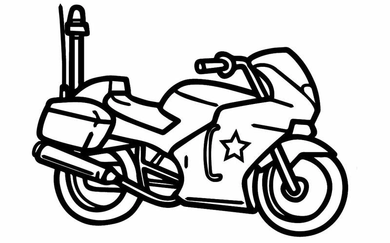 Tập vẽ cực vui với hình xe cảnh sát cho bé tô màu