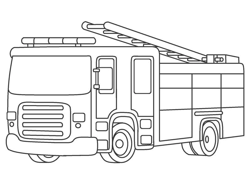 Bé học phòng cháy cùng xe cứu hỏa tô màu