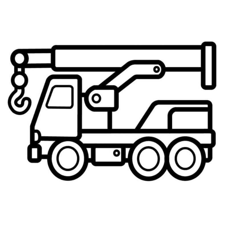 Phát triển tư duy với tranh tô màu xe cần cẩu cho bé