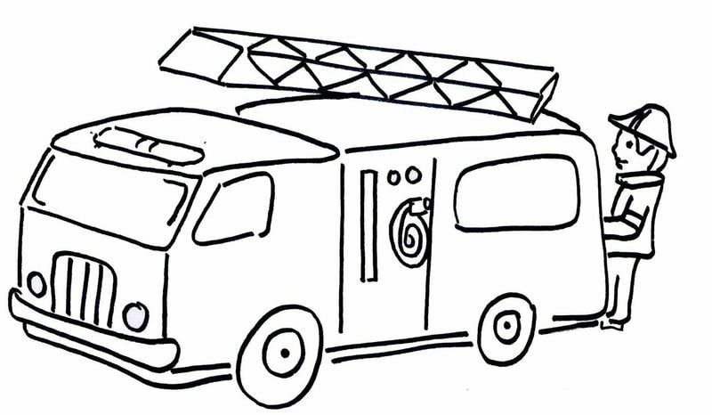 Tập làm người hùng qua bé tô màu xe cứu hỏa