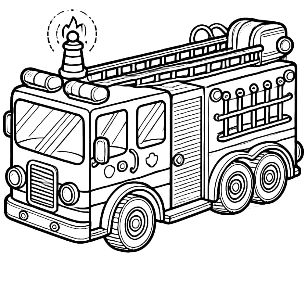 Thử sức sáng tạo cùng xe cứu hỏa cho bé tô màu