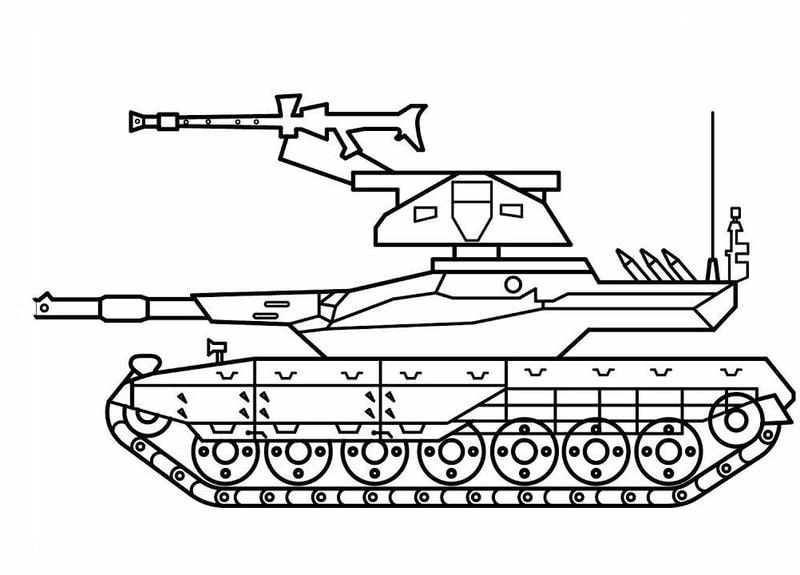 Tranh tô màu xe tăng cho bé trai mạnh mẽ