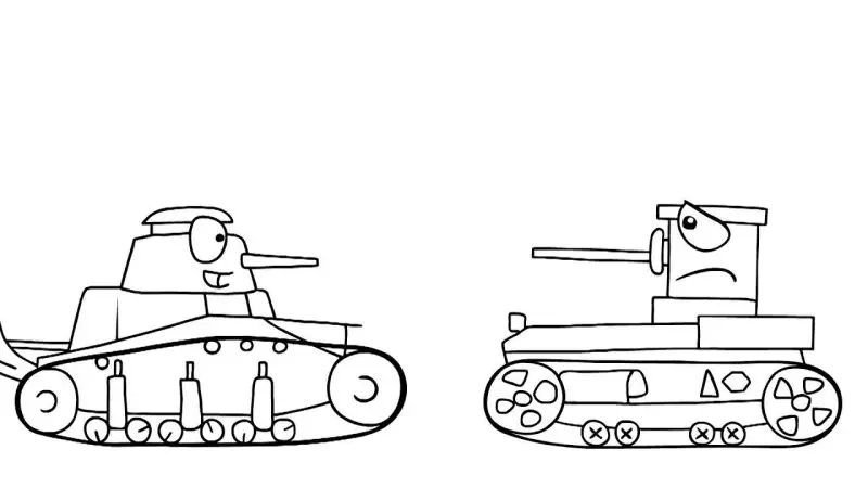 Tranh tô màu xe tăng cho bé vui vẻ sáng tạo
