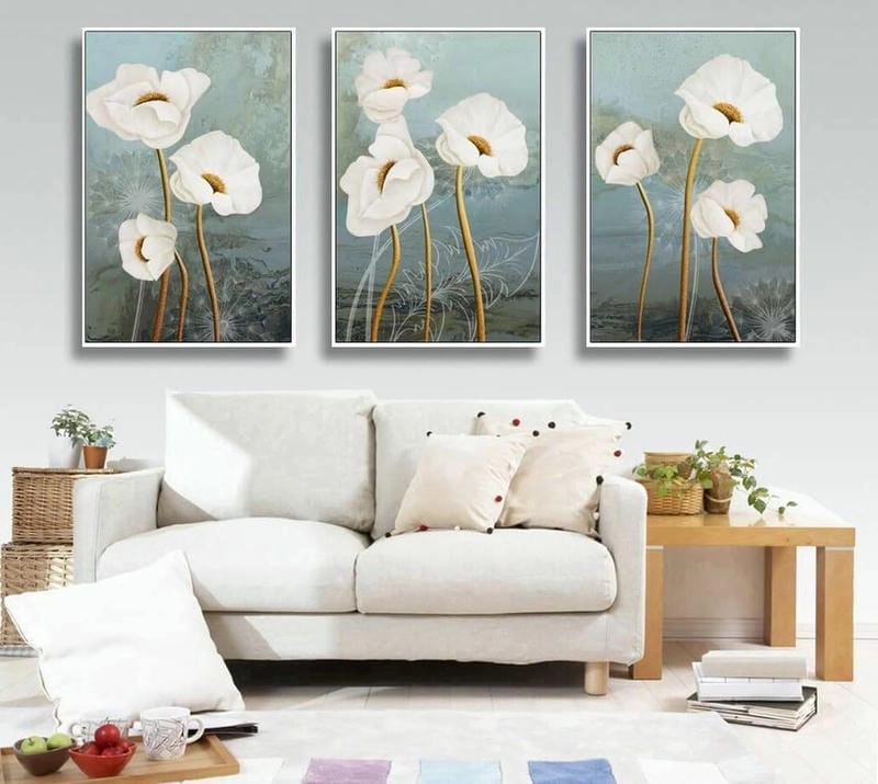 Thể hiện gu thẩm mỹ với tranh trang trí phòng khách cao cấp