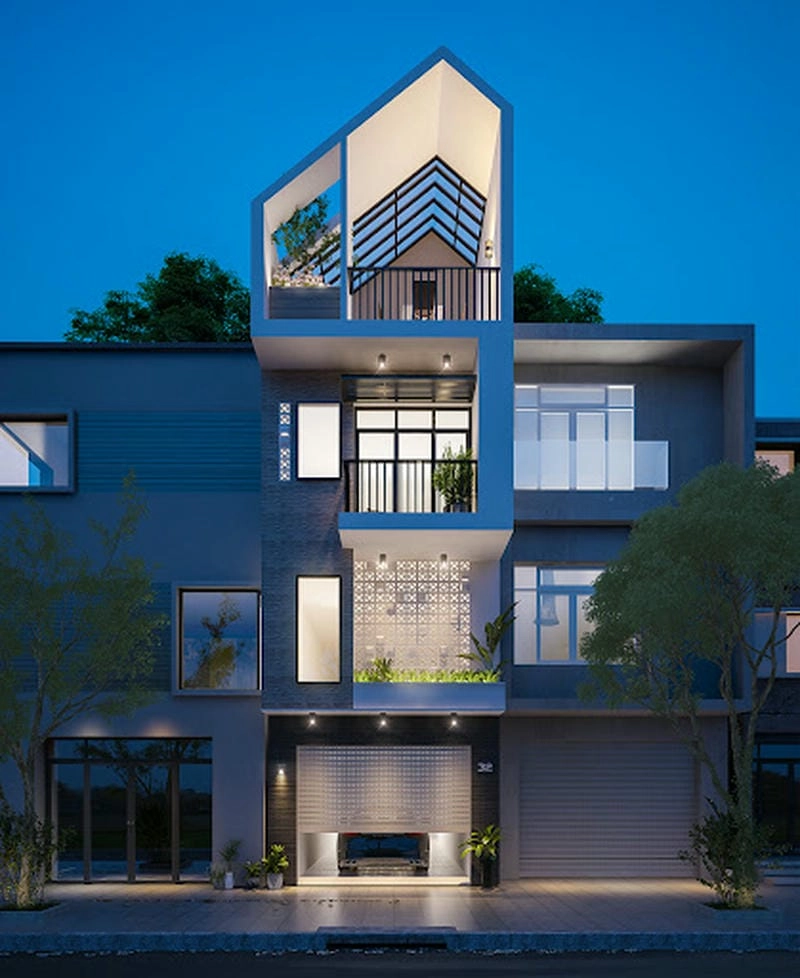Ngắm mẫu nhà phố mặt tiền đẹp 6.5 m hiện đại