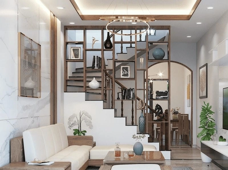 Phù hợp mọi phong cách với vách ngăn cầu thang gỗ công nghiệp