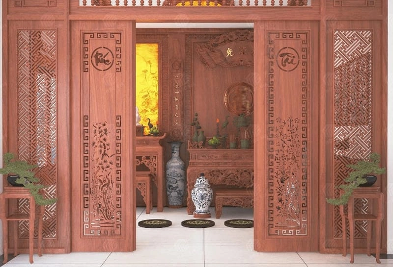 Nội thất thông minh với bàn thờ kết hợp vách ngăn