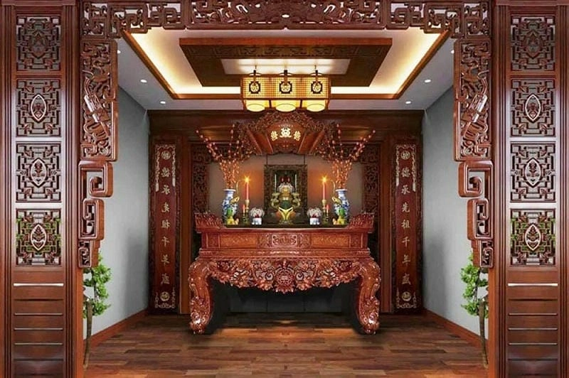 Lựa chọn vách ngăn phòng thờ giá rẻ chất lượng