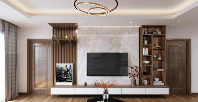 Chọn gam màu lý tưởng cho màu trang trí vách tivi phòng khách