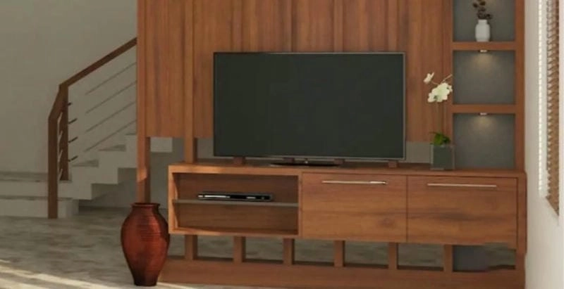 Tạo điểm nhấn nhờ vách ngăn kệ gỗ trang trí phòng khách