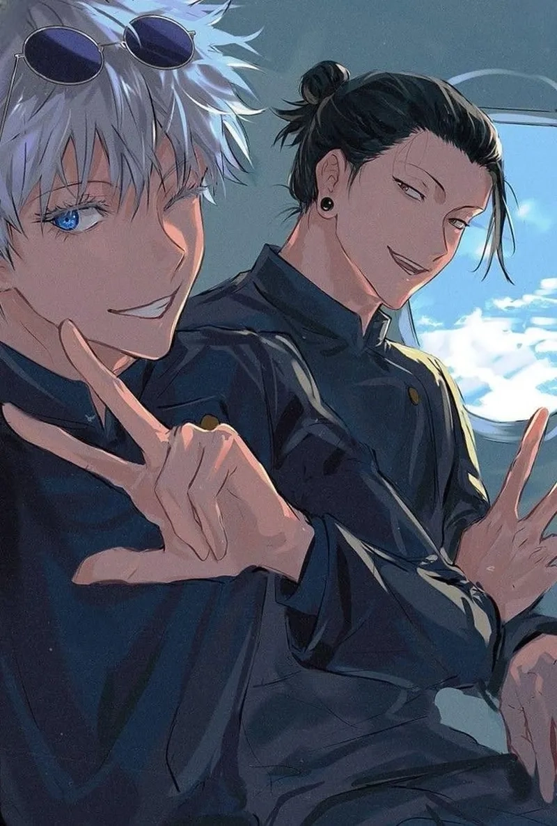 Tranh tô màu Gojo vs Sukuna colored cực sắc nét