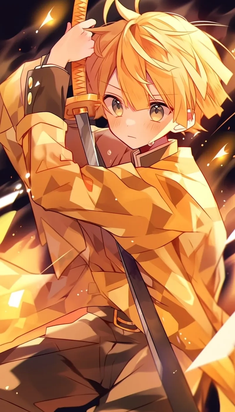 Agatsuma Zenitsu là tên đầy đủ của nhân vật vàng tóc, nổi bật bởi tính cách nhút nhát nhưng trung thành