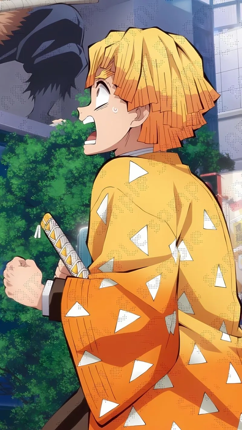 Zenitsu cute là hình ảnh thường thấy khi cậu đỏ mặt vì Nezuko hoặc thể hiện sự hài hước