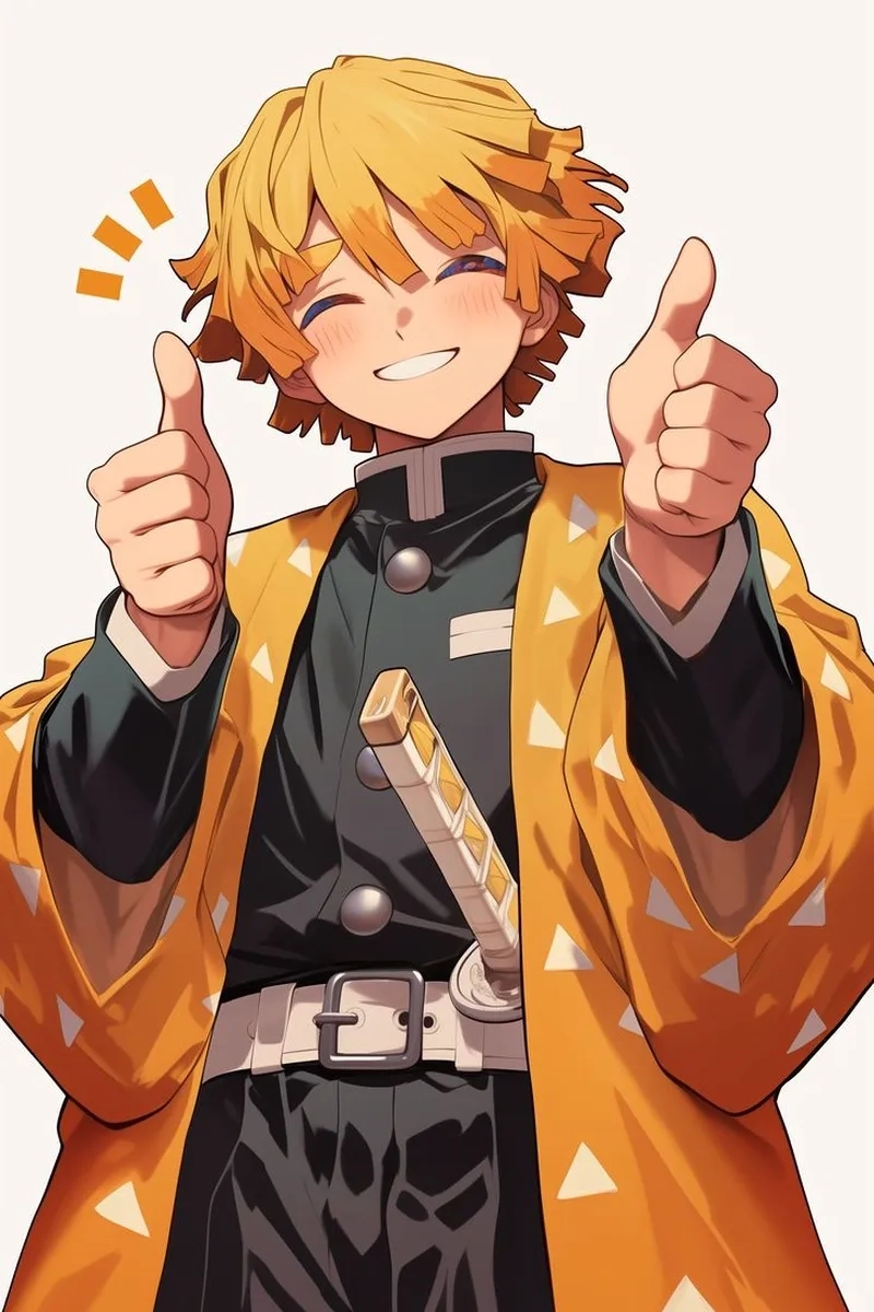 Hình Zenitsu ngầu là lúc ánh mắt sắc lạnh, tóc tung bay khi cậu thi triển kỹ năng trong vô thức