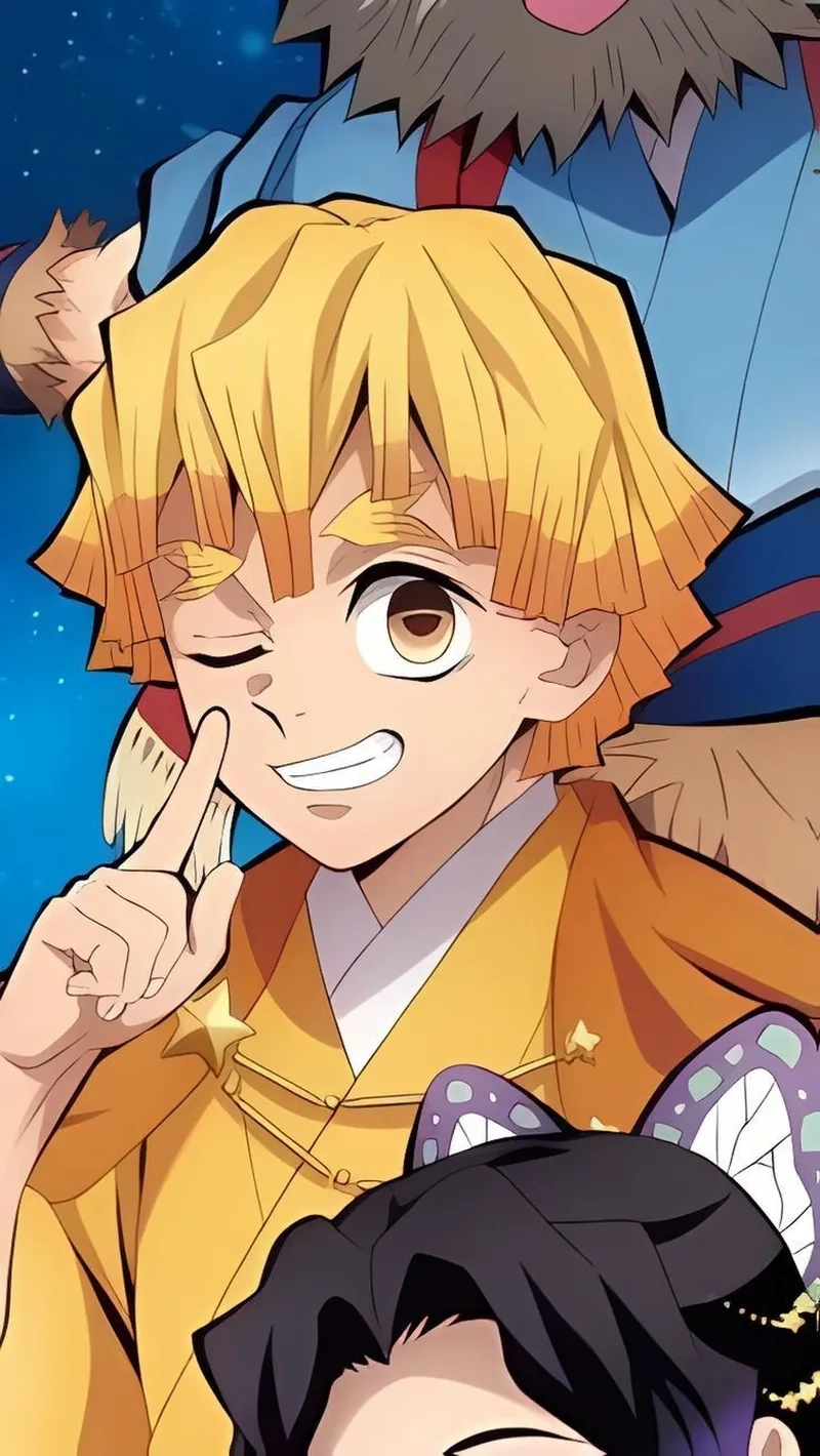 Hình nền Kimetsu Yaiba Zenitsu luôn được thiết kế nổi bật với các đòn tấn công lấp lánh sấm sét