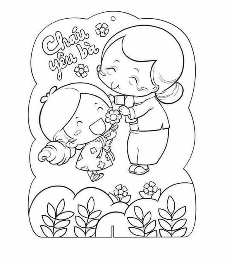 Cùng bé chọn tranh tô màu thiệp 20/10 đẹp nhất để tặng mẹ