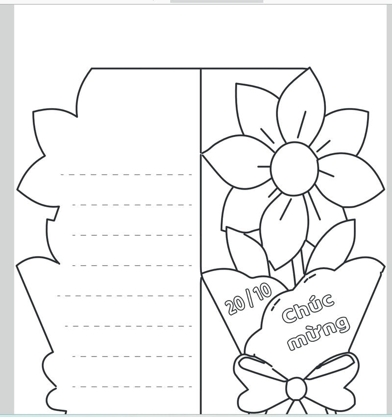 Bộ thiệp tô màu 20/10 tặng mẹ dễ thương giúp bé gửi lời yêu thương