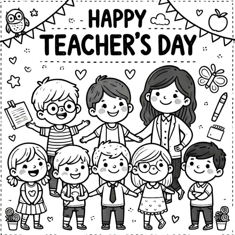 Bộ sưu tập tranh tô màu thiệp 20/11 tặng cô giáo đầy ý nghĩa