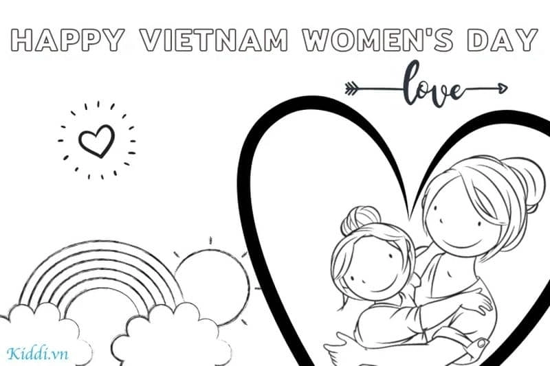 Khám phá các mẫu tô màu thiệp 20/10 dễ thương cho bé gái