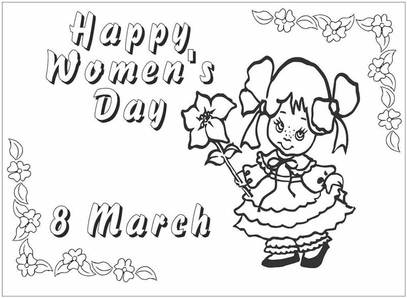 Làm quà tặng độc đáo từ tranh tô màu thiệp 8 3 dành cho bé gái